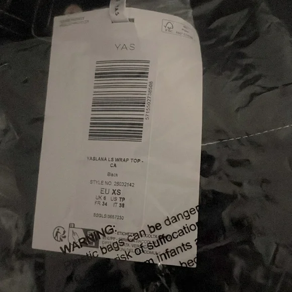 ASOS Y.A.S Contrast Stitch Wrap Shirt In Black - Picture 7 of 8